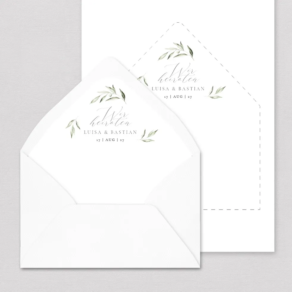 Briefumschlag-Inlay Wonderful Greens Briefumschlag Inlay Olive elegant