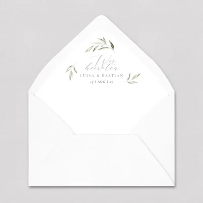 Briefumschlag Inlay Olive elegant