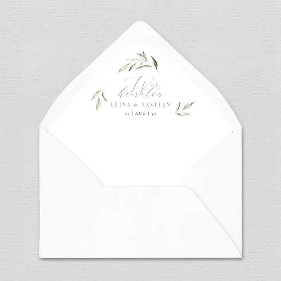 Briefumschlag-Inlay Wonderful Greens Briefumschlag Inlay Olive elegant