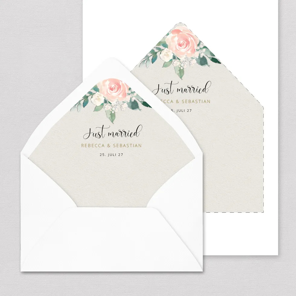 Briefumschlag-Inlay Flower Romance Briefumschlag Inlay Rosen gestalten