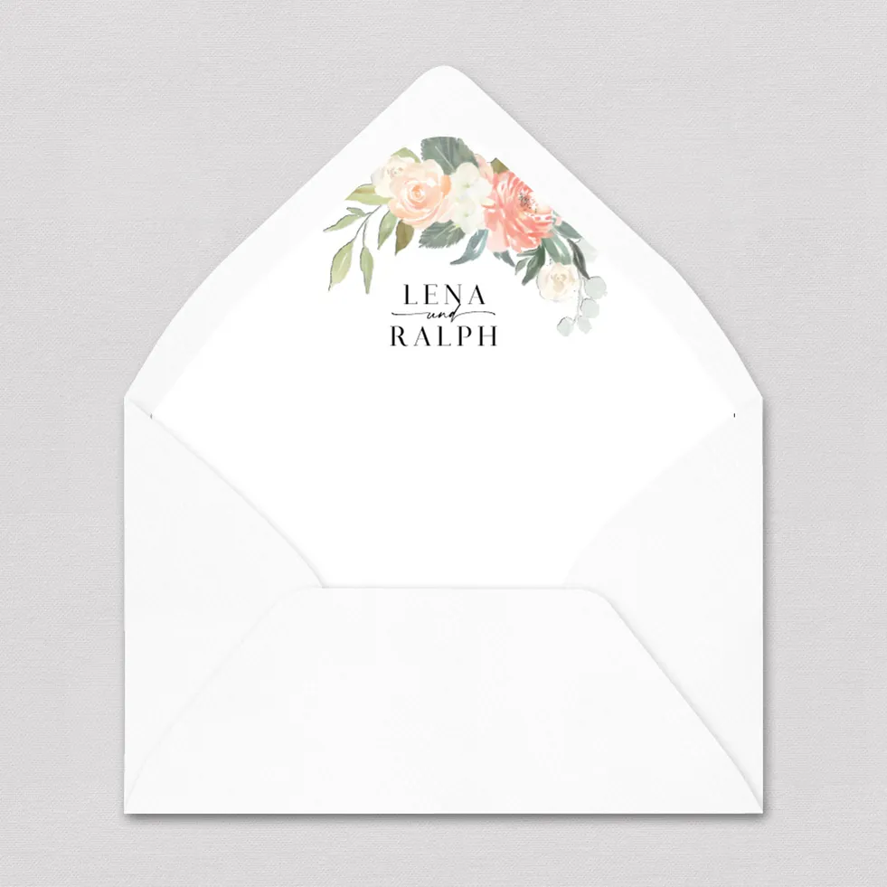 Briefumschlag-Inlay Blumenmeer Briefumschlag Inlay Rosen Beige Rosa