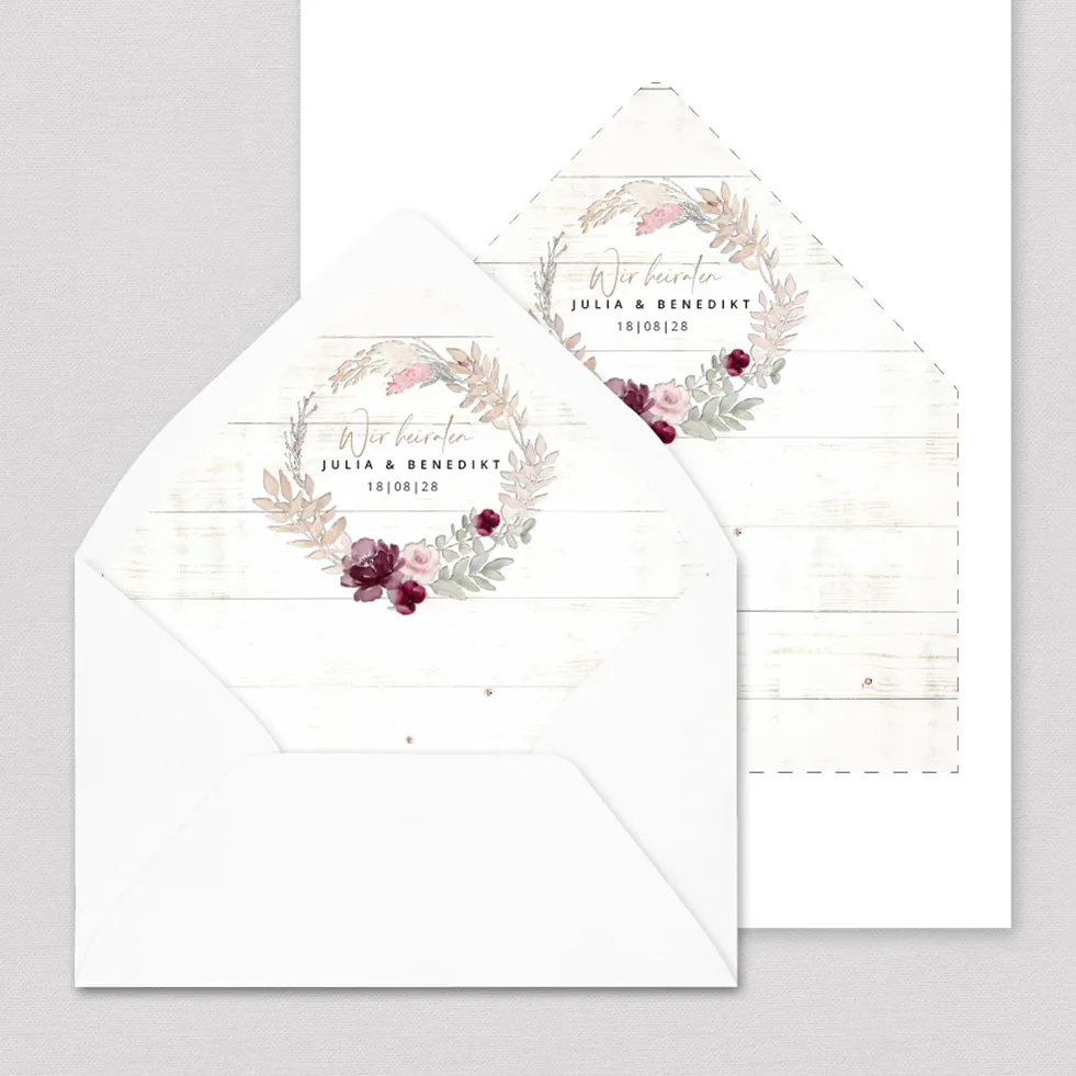 Briefumschlag-Inlay Trockenblumen Briefumschlag Inlay Trockenblumen