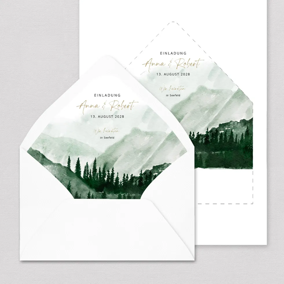 Briefumschlag-Inlay Wald Briefumschlag Inlay Wald gestalten