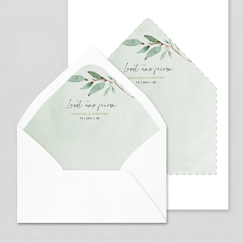 Briefumschlag-Inlay Branch Briefumschlag Inlay Zweig grün