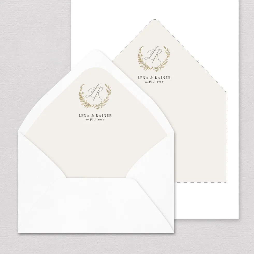 Briefumschlag-Inlay Elegant Wreath Briefumschlag Inlay elegant