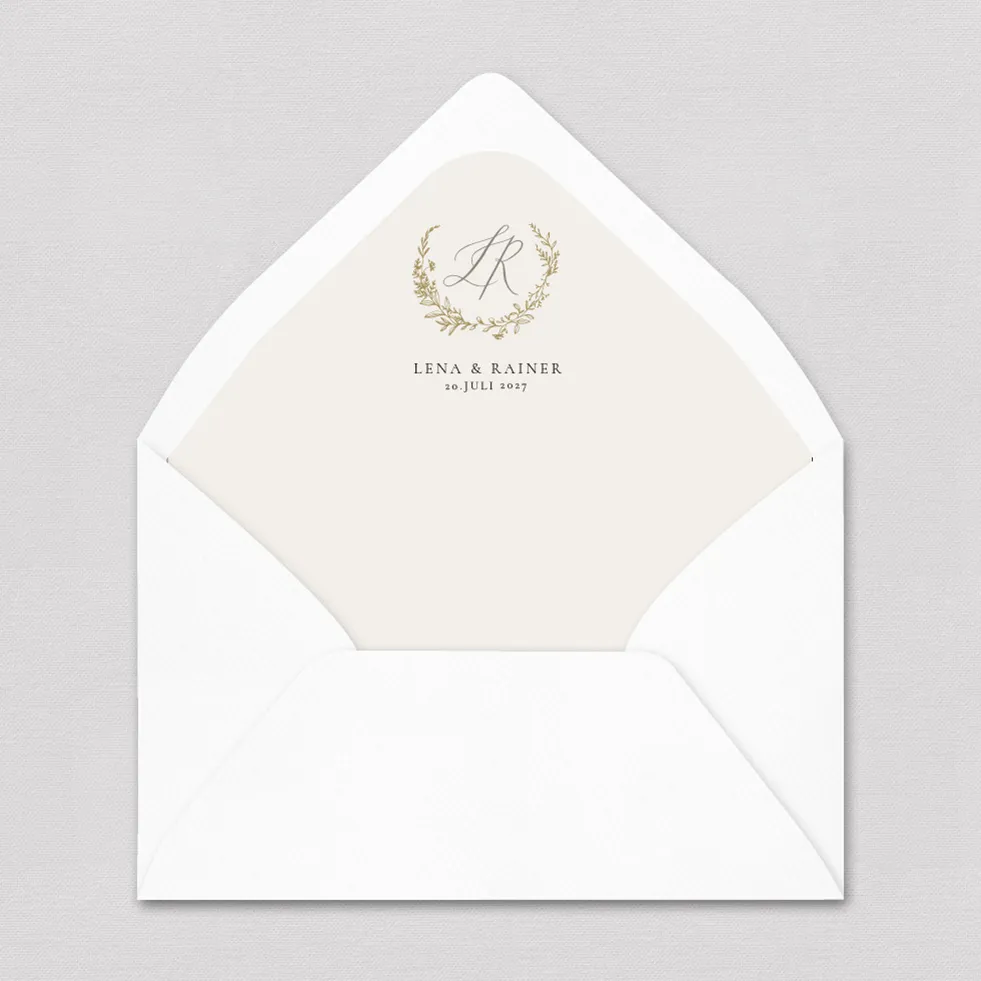 Briefumschlag-Inlay Elegant Wreath Briefumschlag Inlay elegant gestalten
