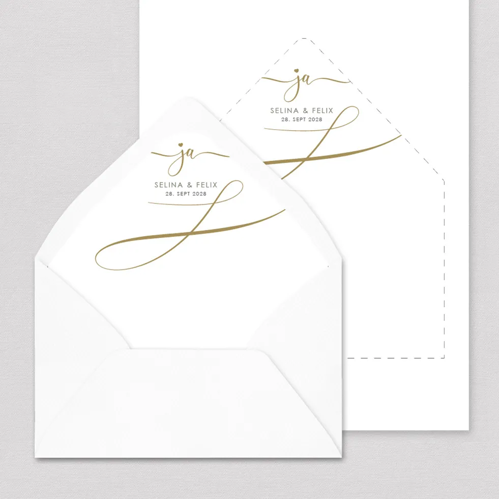 Briefumschlag-Inlay Ja Briefumschlag Inlay Ja Hochzeit