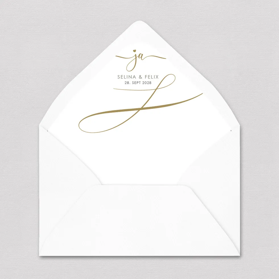 Briefumschlag-Inlay Ja Briefumschlag Inlay Ja Hochzeit