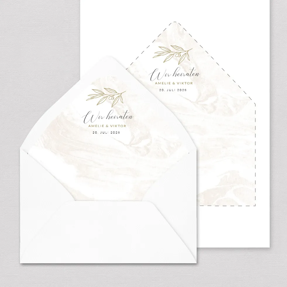 Briefumschlag-Inlay Elegant Branch Briefumschlag Inlay marmoriert Zweig