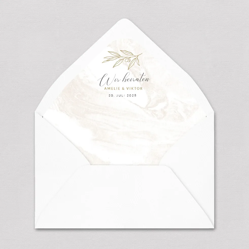 Briefumschlag-Inlay Elegant Branch Briefumschlag Inlay marmoriert Zweig