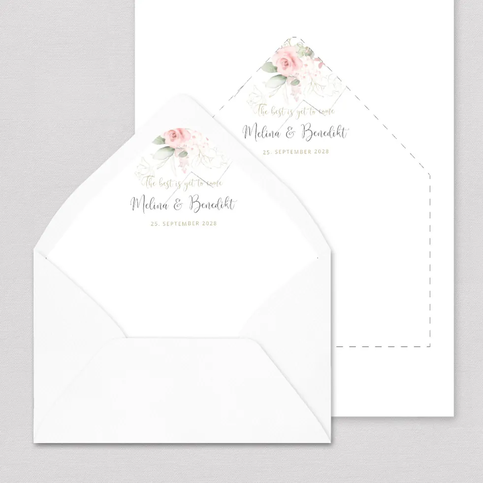 Briefumschlag-Inlay Modern Rose Briefumschlag Inlay Rosen romantisch