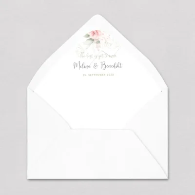 Briefumschlag Inlay Rosen romantisch gestalten