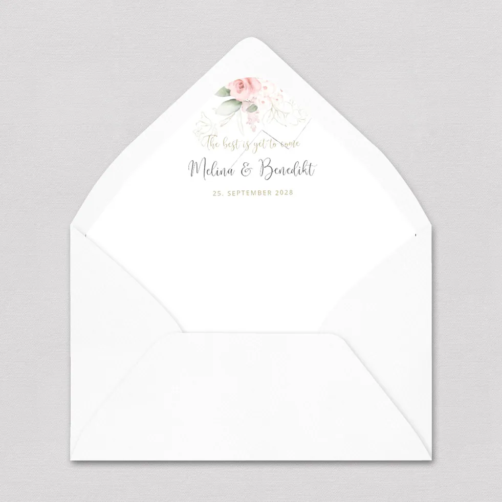 Briefumschlag-Inlay Modern Rose Briefumschlag Inlay Rosen romantisch gestalten