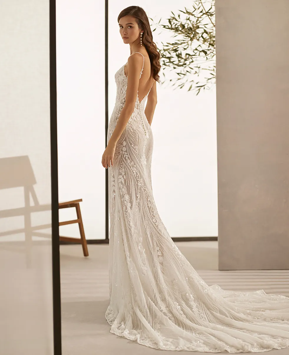 Rosa Clare Meerjungfrau Brautkleid