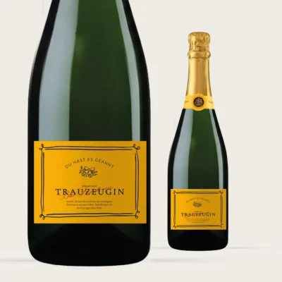 Sektflaschen Etiketten Veuve Clicot Style