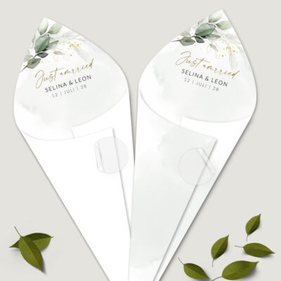 Spitztüten Eukalyptus & Gold