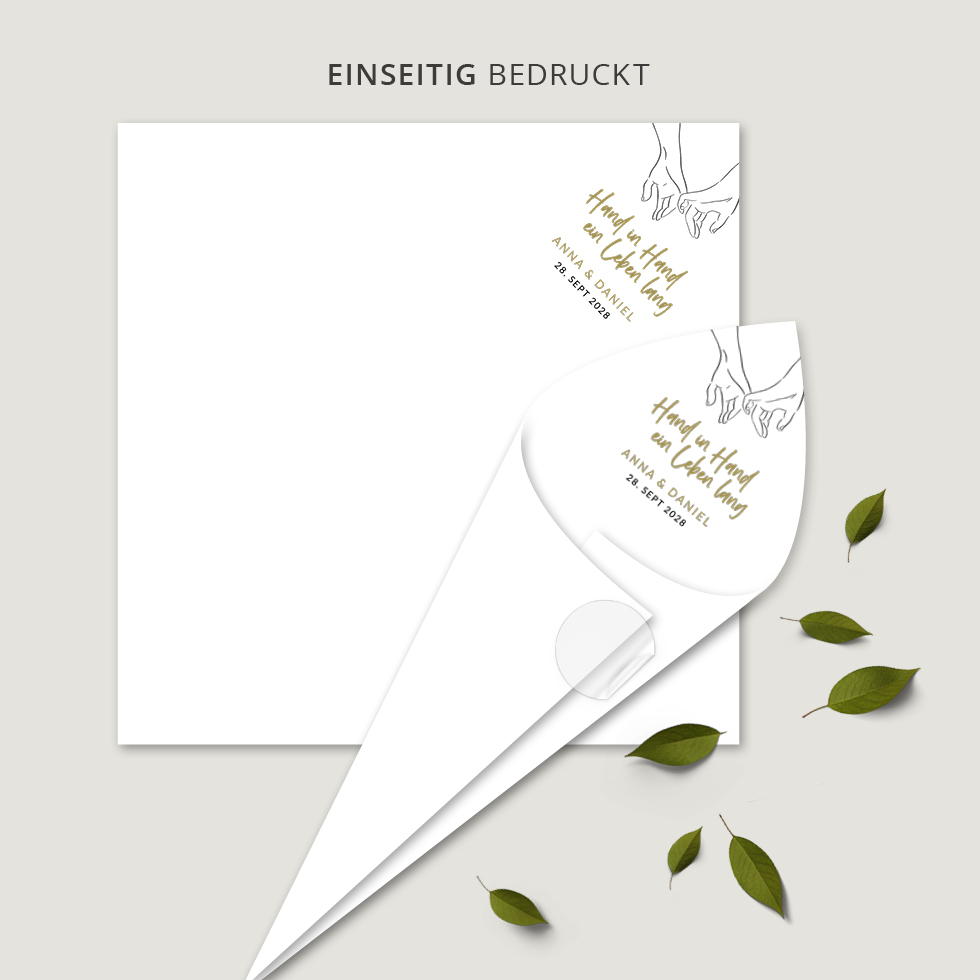 Spitztüten “Hand in Hand” Spitztüten Hand-in-Hand