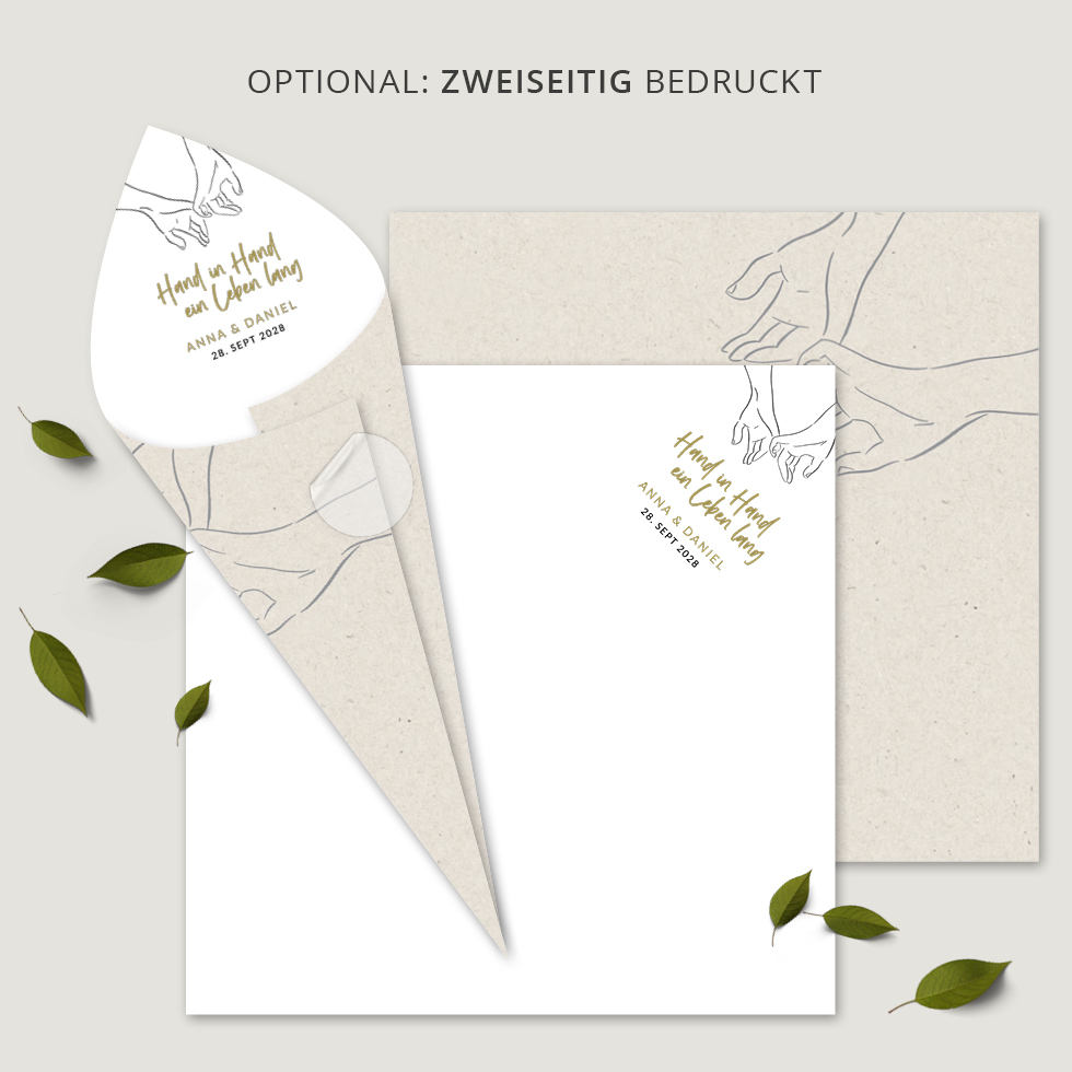 Spitztüten “Hand in Hand” Spitztüten Hand-in-Hand