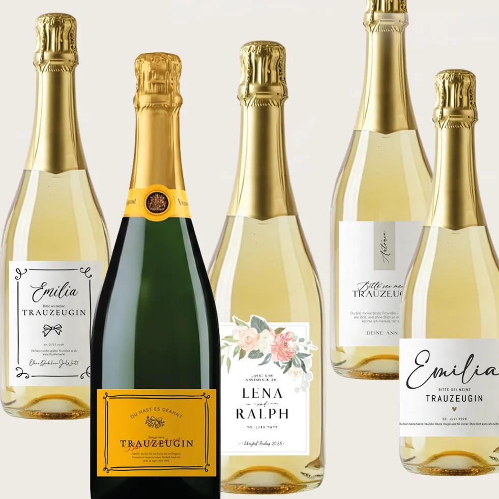 Trauzeugen fragen Sektflaschen