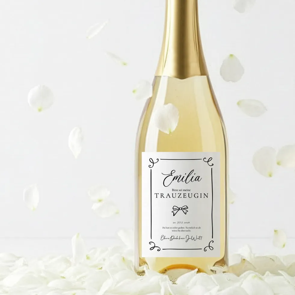 Trauzeugin fragen Flaschenetikett