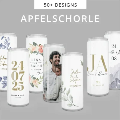 Apfelschorle Getränkedosen individuell gestalten & bedrucken