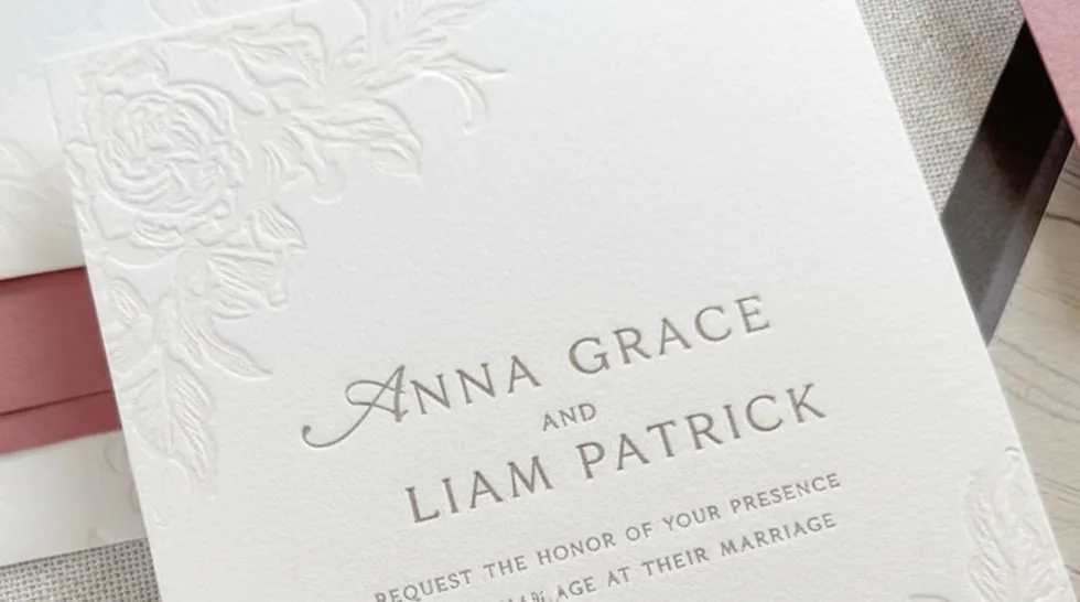 Blindprägung Karte Hochzeit