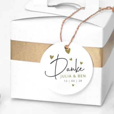 Geschenkanhänger Hochzeit Danke Herzen
