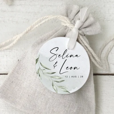 Geschenkanhänger Greenery Hochzeit