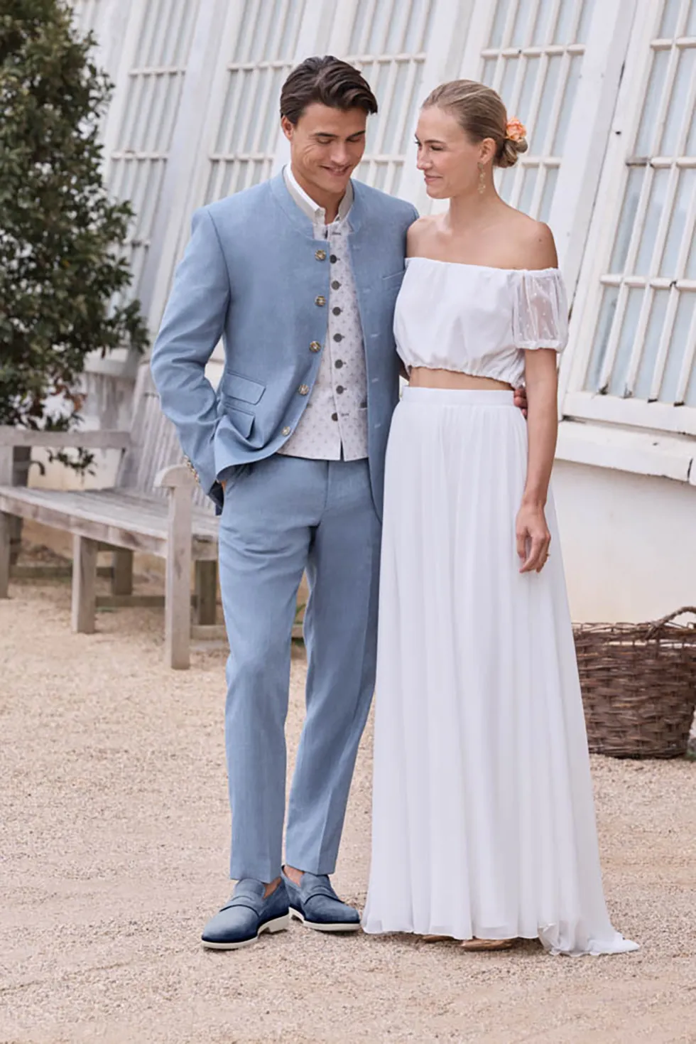 Hochzeitsanzug Boho Hellblau