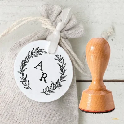 Hochzeitslogo Stempel Eukalyptuskranz