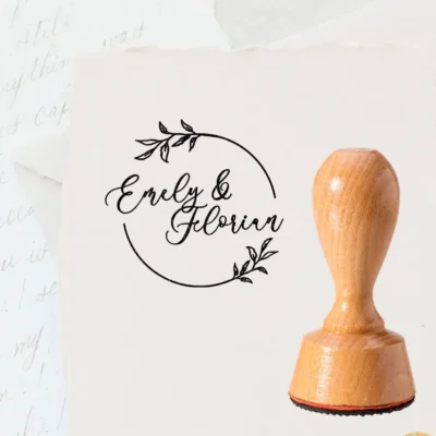 Hochzeitslogo Stempel Einladung Eukalyptus