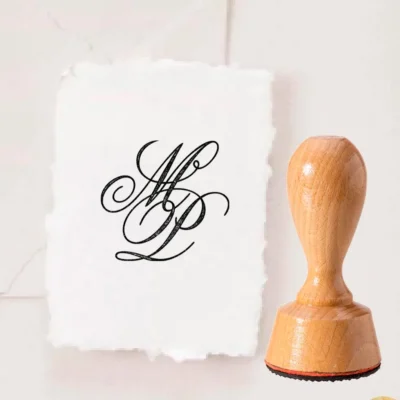 Stempel Hochzeit Initialen Kalligraphie