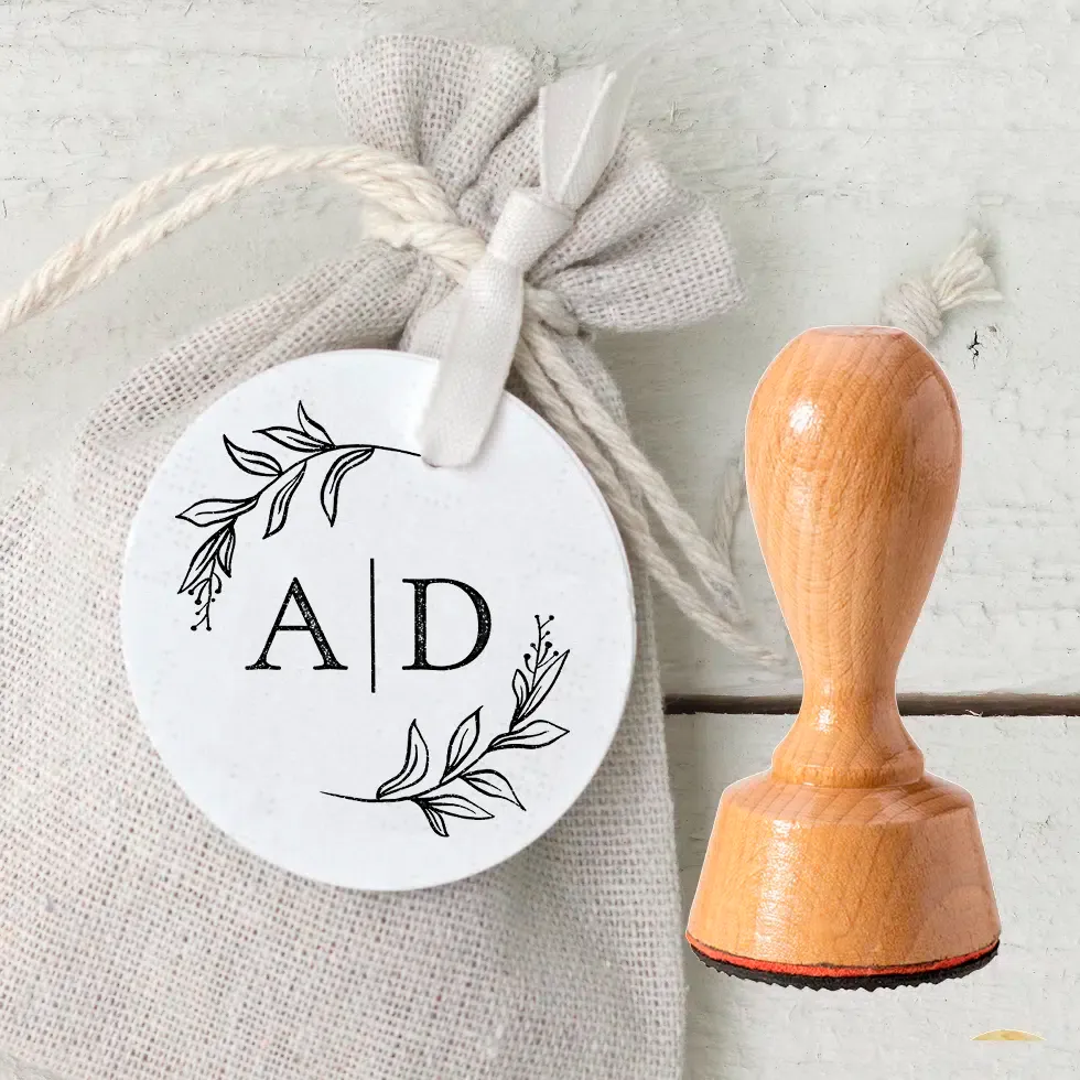 Hochzeitslogo Stempel Initialen modern