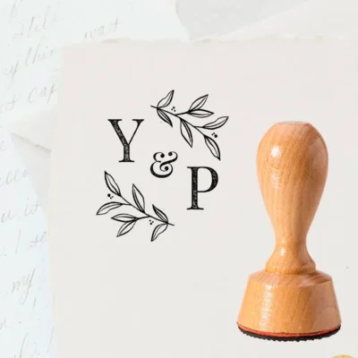 Hochzeitslogo Stempel personalisiert Initialen