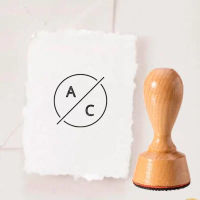 Stempel Hochzeit puristisch Initialen