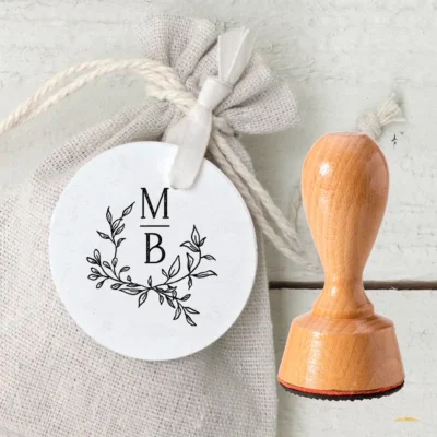 Stempel Hochzeitslogo Initialen Zweig