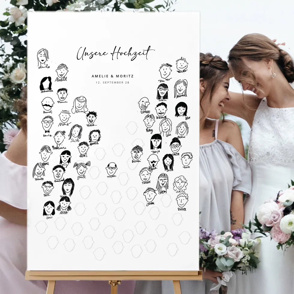 Gästbuch Gesichter zeichnen