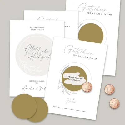 Gutscheinkarten Spiel Hochzeit