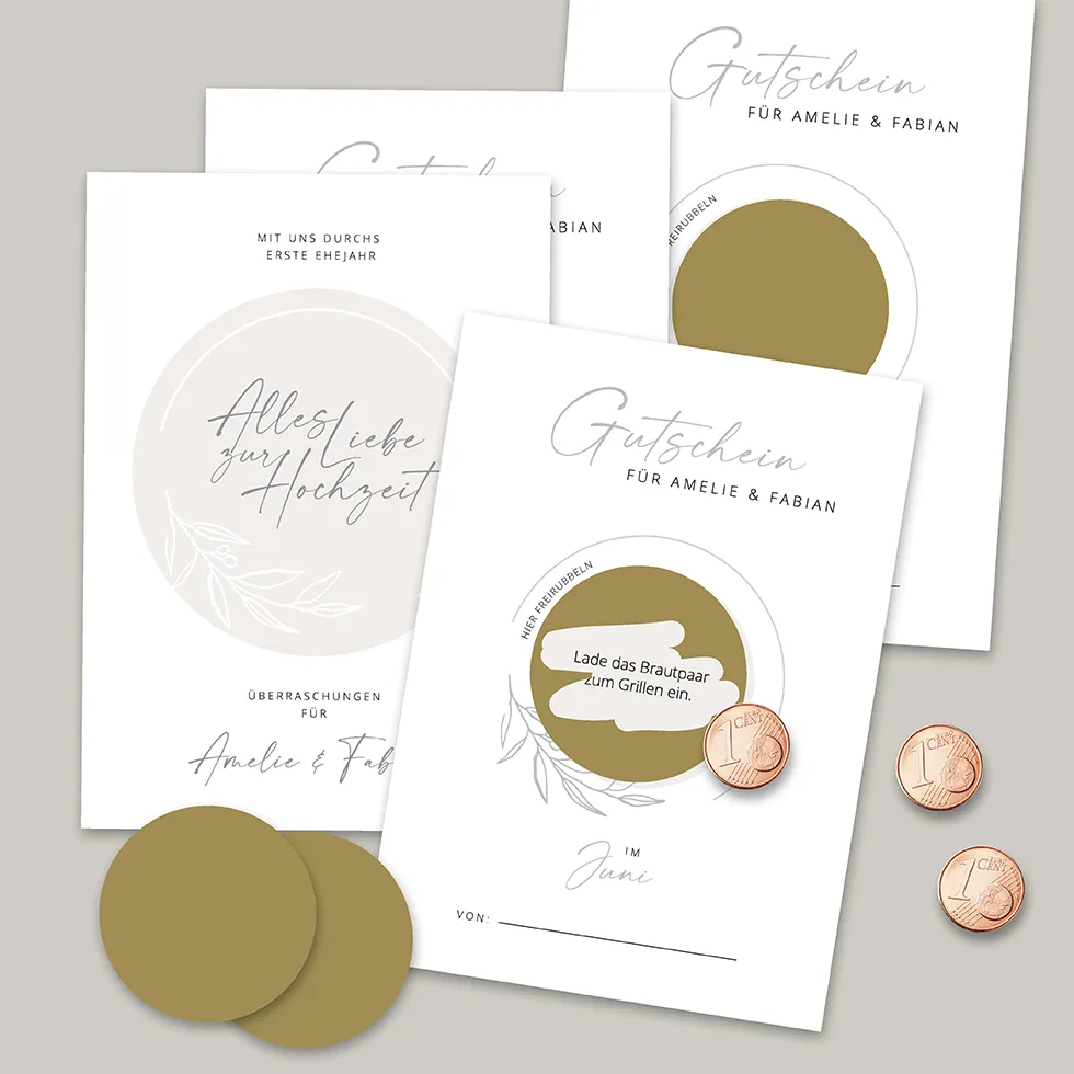 Gutscheinkarten Spiel Hochzeit