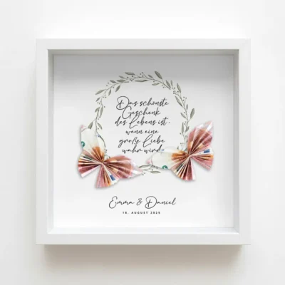 Geldgeschenk Kranz Schmetterlinge