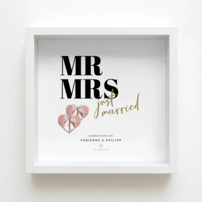Geldgeschenk Mr Mrs Bilderrahmen individuell gestalten