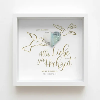 Geldgeschenk Tauben Liebe individuell gestalten