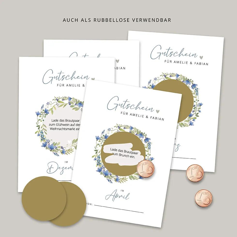Rubbellose Aufgaben Gäste zur Hochzeit