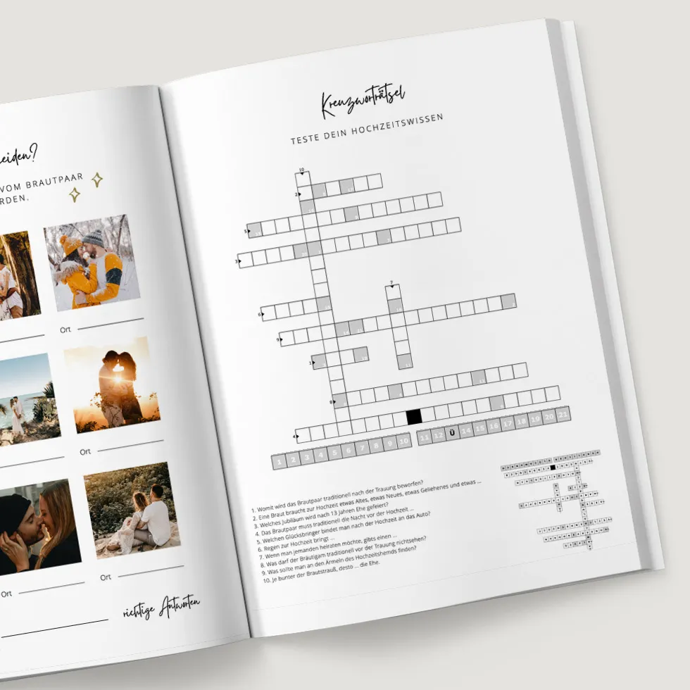 Hochzeitszeitung Kreuzworträtsel