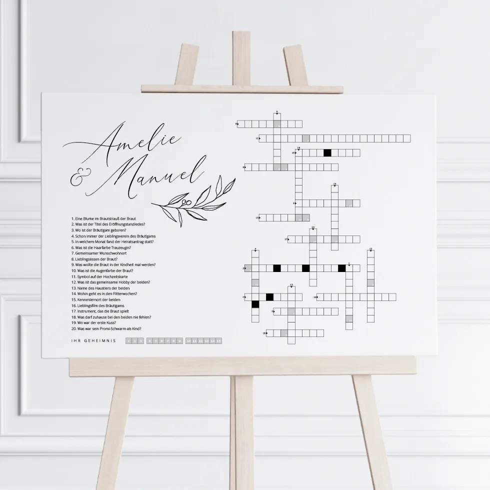 Kreuzworträtsel Hochzeit gestalten