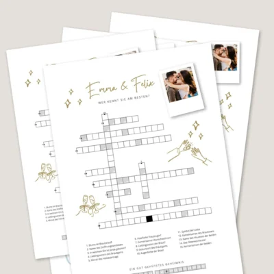 Kreuzworträtsel Spiel Hochzeit