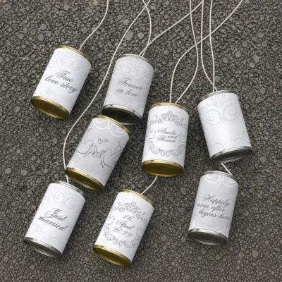 Blechdosen Hochzeit romantisch gestalten