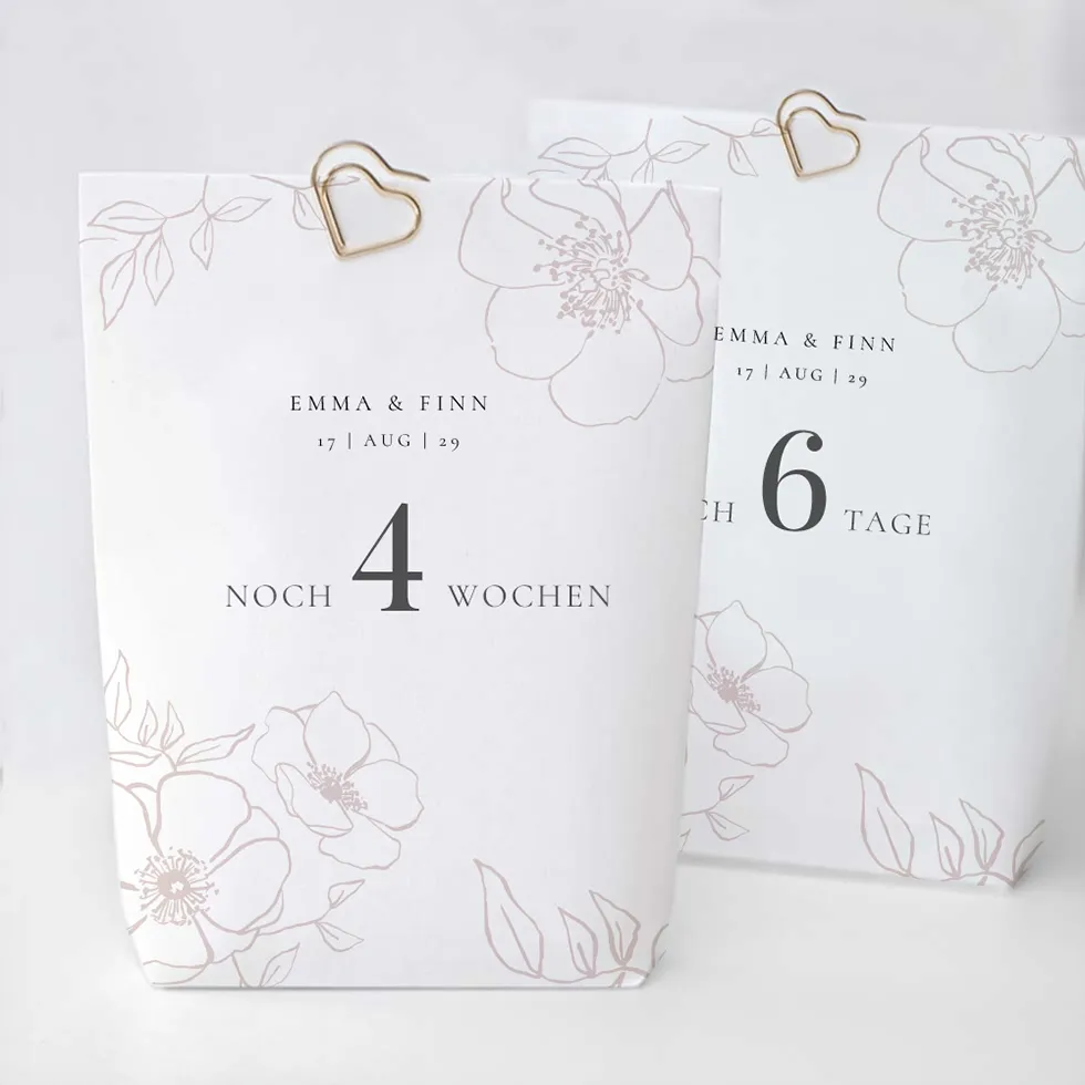 Countdown Kalender Hochzeit Geschenke