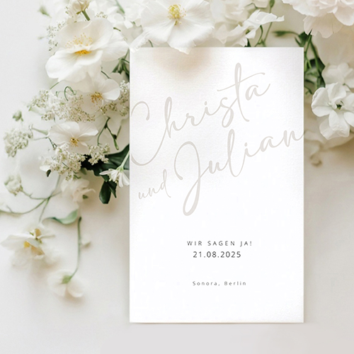 Hochzeitseinladung modern Lettering Beige