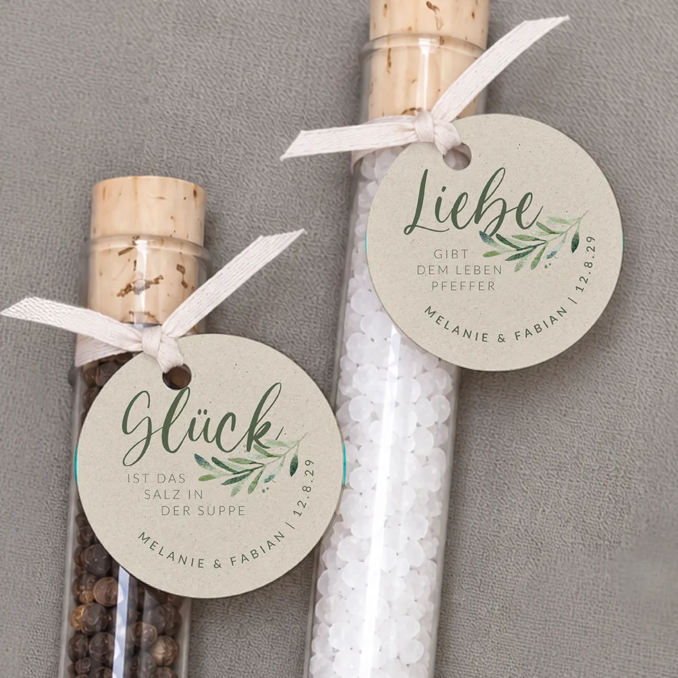 Gastgeschenk Anhänger Salz & Pfeffer Kraftpapier